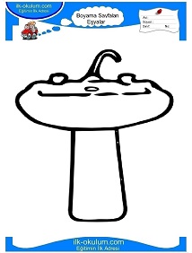 Çocuklar İçin Lavabo Boyama Sayfaları 